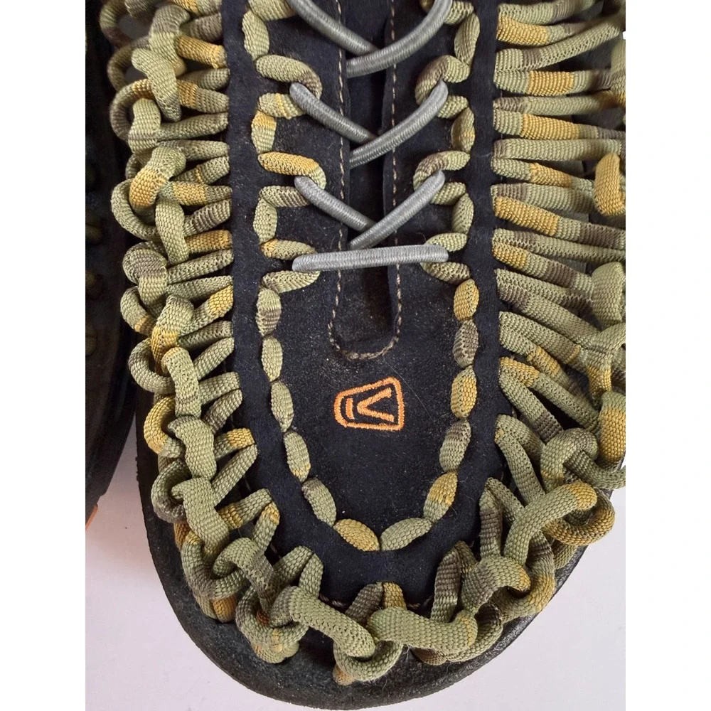 KEEN UNEEK Men's Size 14 1014619 Black Green Two Cord Sandals Outdoor